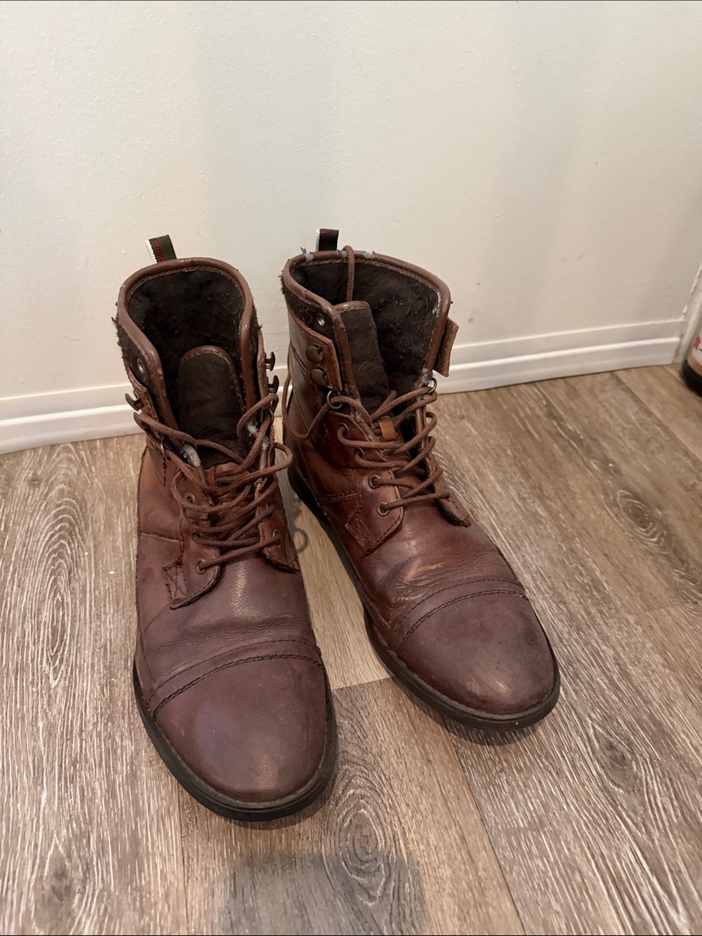 Men's Brown Leather Lace-Up Boots